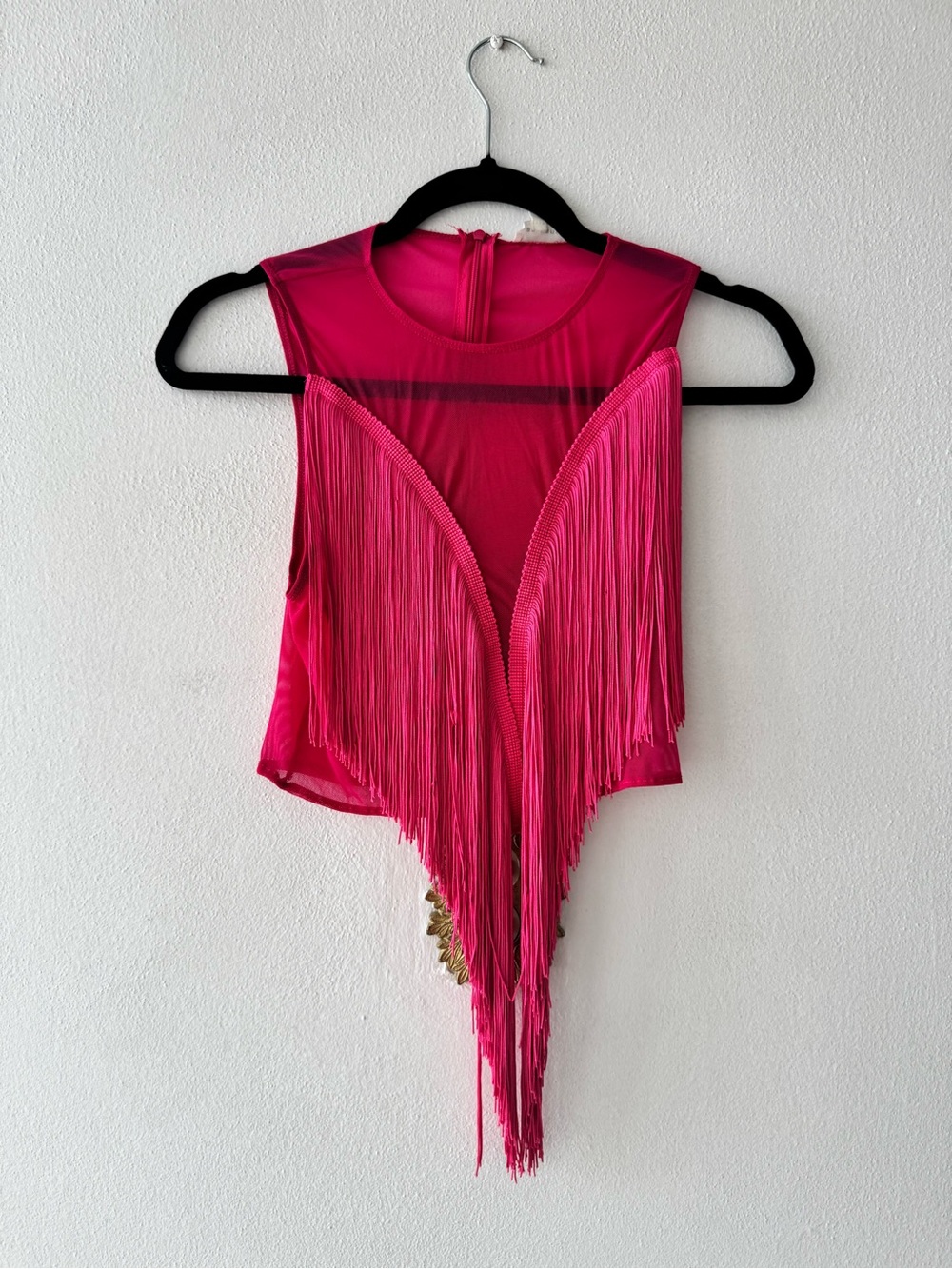 Bear Dance Hot Pink Fringe Camisole